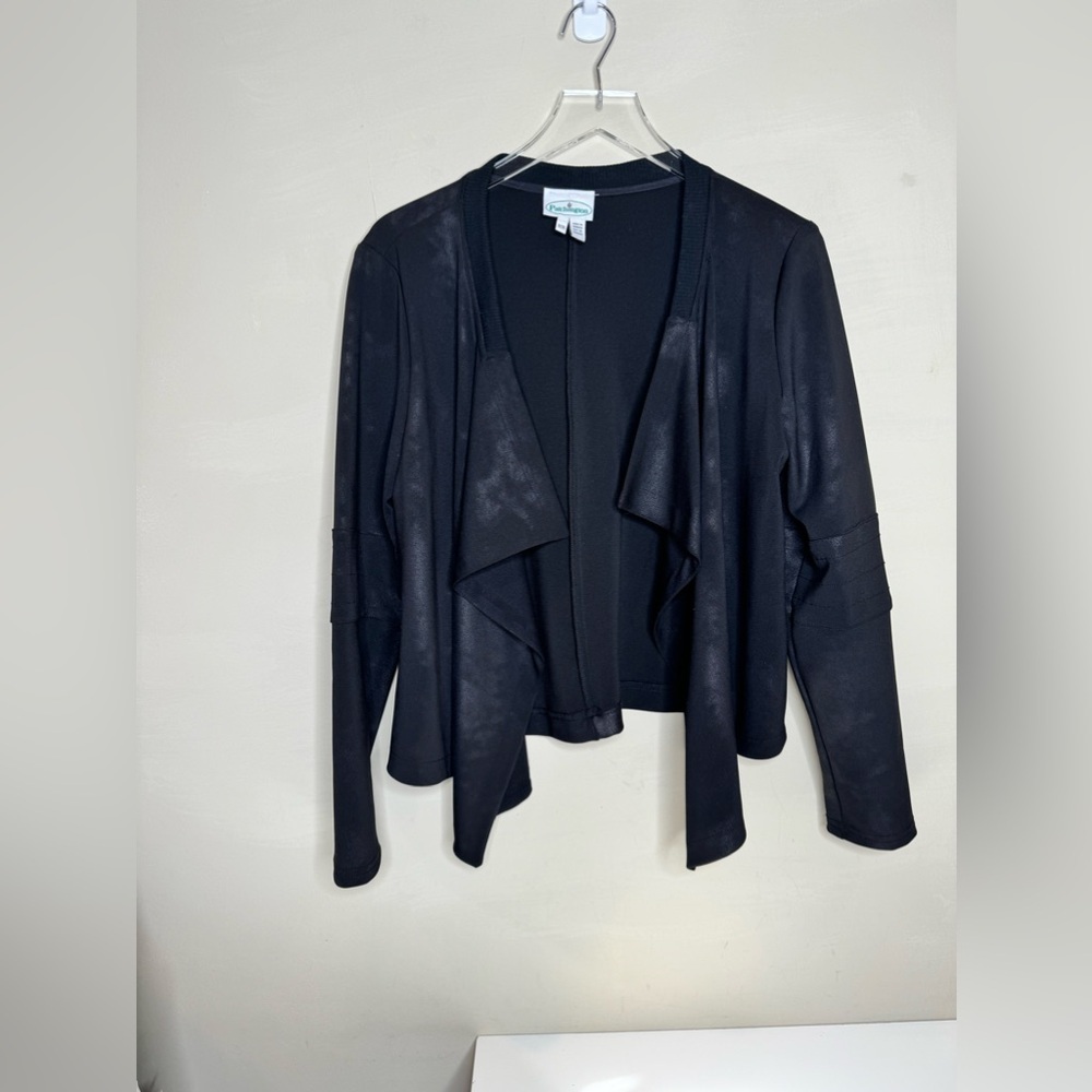Patchington black jacket faux leather looking jacket size medium